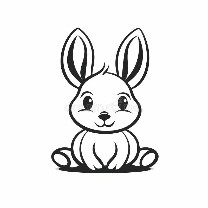Cute Aardvark Logo Design in Black and White Flat Vector Style ilustracji