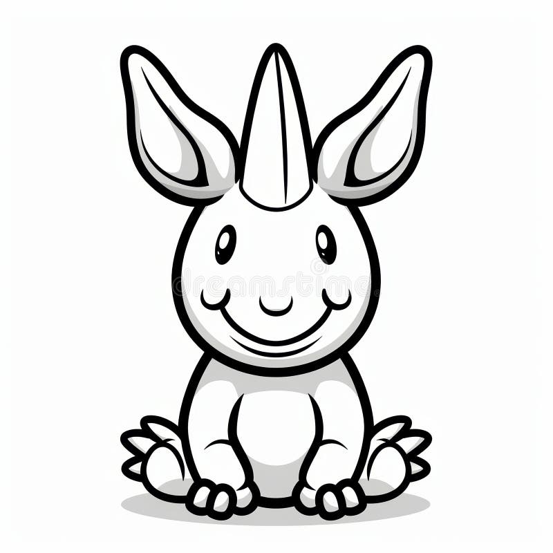 Cute Aardvark Vector Logo Design w czerni i bieli Styl konturu ilustracja wektor