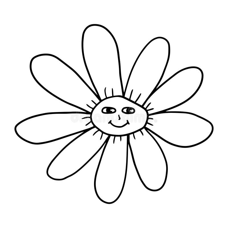 Groovy Smiley Flower with Hippie Positive 70s retro smiling daisy flower print