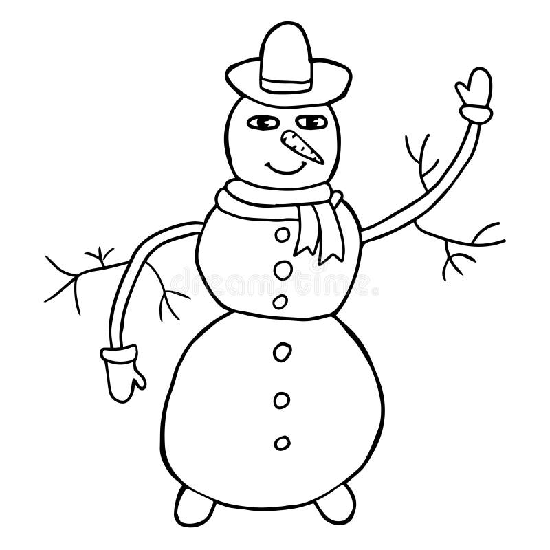 Doodle Snowman Vector stock vector. Illustration of doodle - 51076922