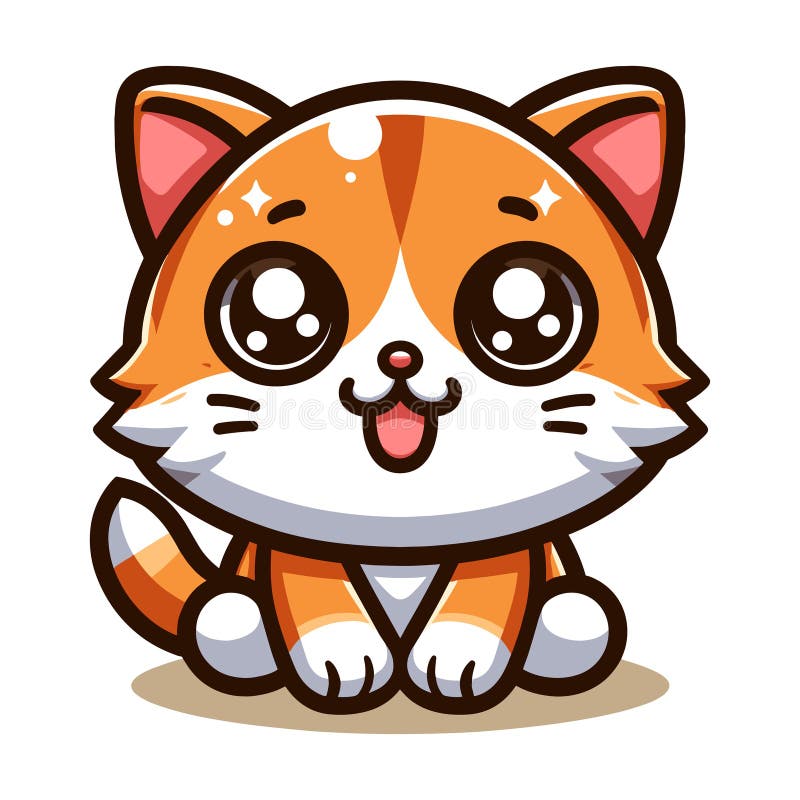 Cute Adorable Cat Cartoon Character Vector Illustration, Funny Kitty ...