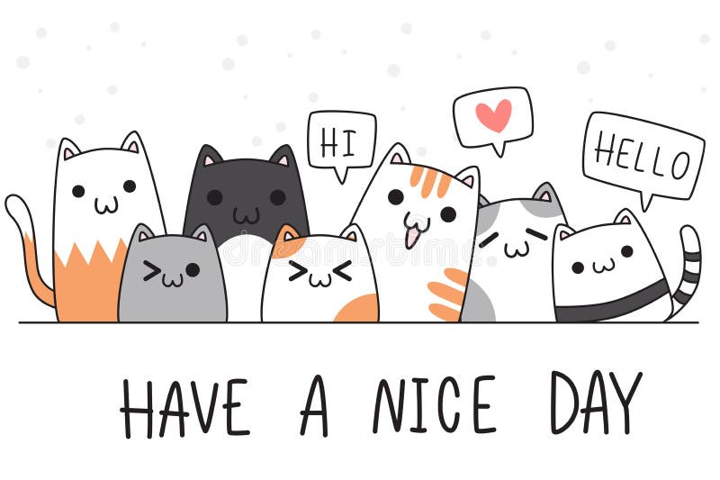 Cute Adorable Hand Drawn Baby Cat Kitten Family Greeting Cartoon Doodle Wallpaper Cover Stock Vector - Illustration of heart, anbsp: 190848848 Cute Adorable Hand Drawn Baby Cat Kitten Family Greeting Cartoon Doodle Wallpaper Cover Stock Vector - Illustration of heart, anbsp: 190848848