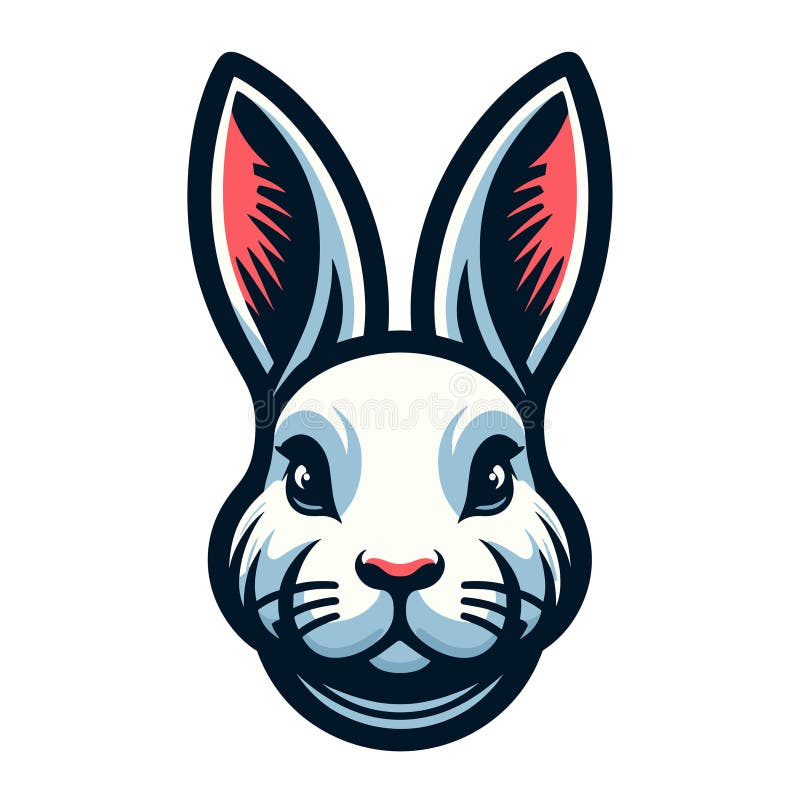 Cute Adorable Rabbit Head Face Cartoon Character Vector Illustration ...