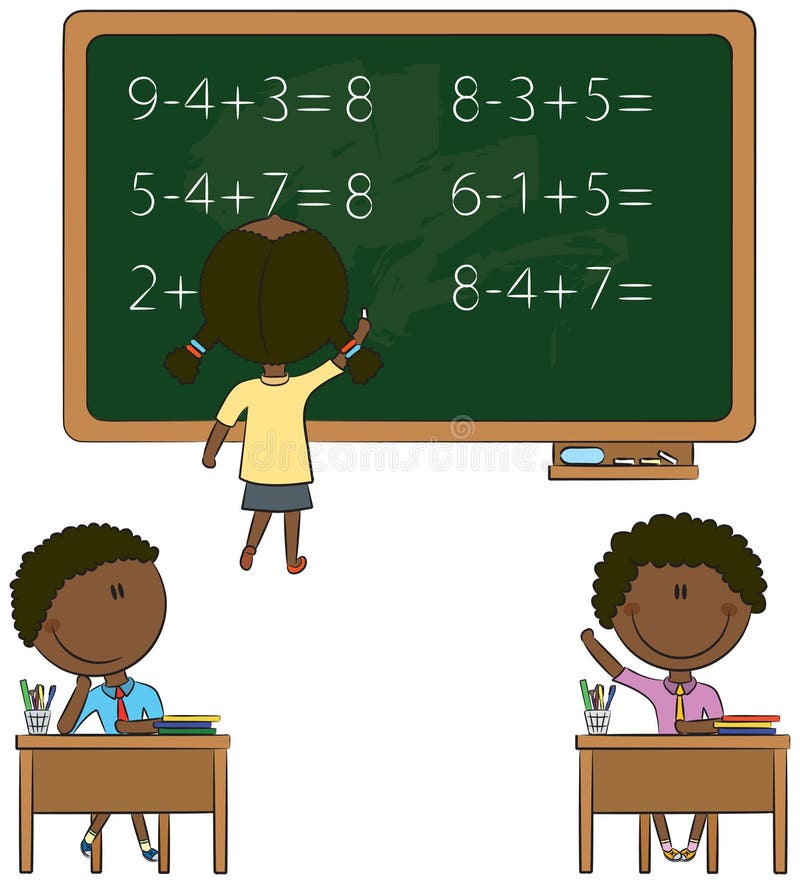 Cute African-American kids in the classroom