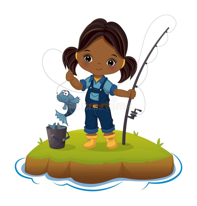 https://thumbs.dreamstime.com/b/cute-afro-girl-catching-fish-little-black-pigtails-african-american-wearing-denim-romper-rubber-boots-fisherwoman-vector-301724275.jpg