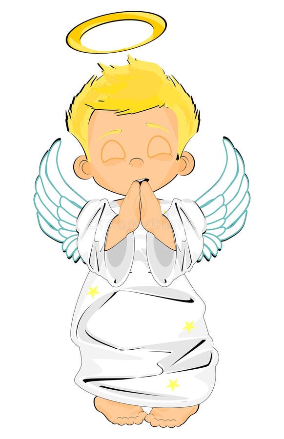 Cute angel cartoon stock illustration. Illustration of light - 224790336