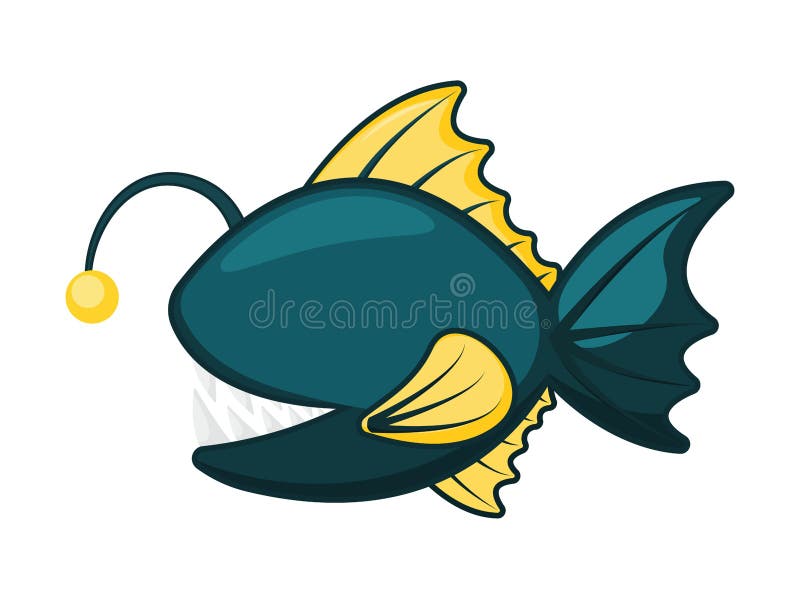 Cute Angler Fish Sea Animals Animated Icon PNG Illustration Stock Image -  Illustration of sticker, character: 262679133