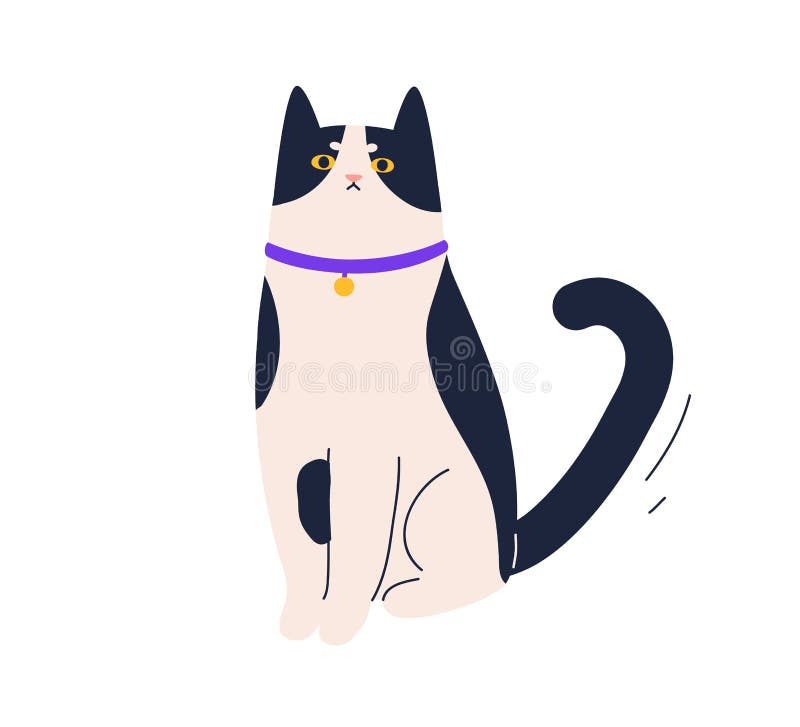 vector illustration of the face of a cartoon cat with an angry