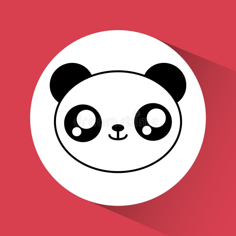 Panda bear kawaii cute animal icon Royalty Free Vector Image