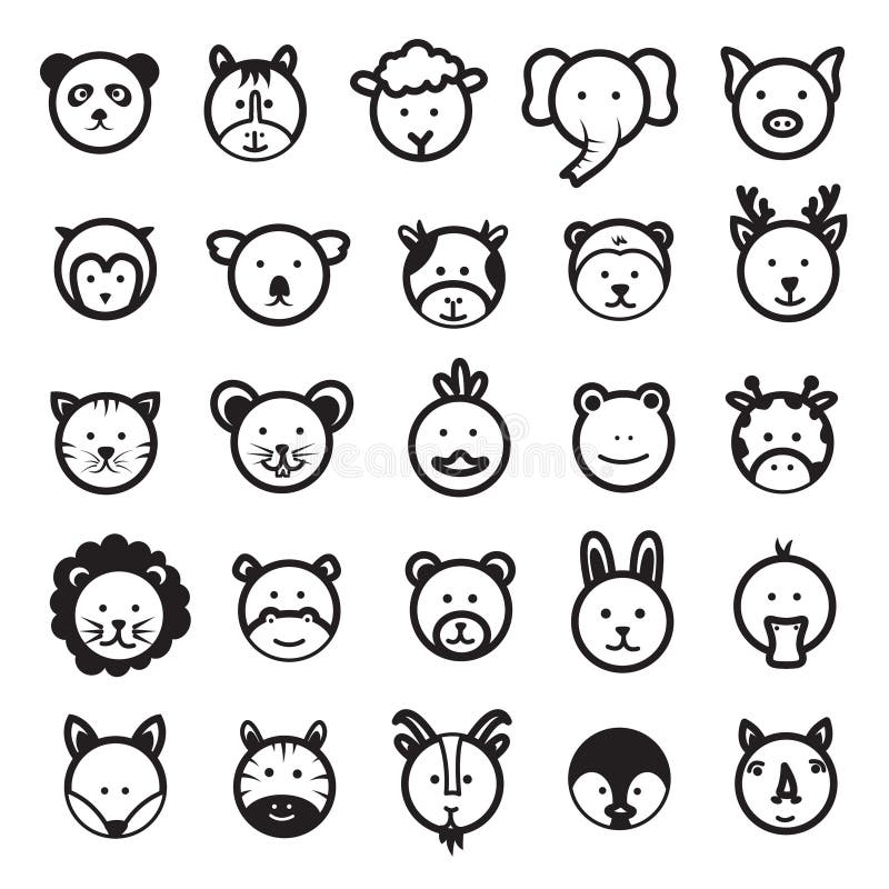 Cute Animal Faces Vector Set Stock Vector - Illustration of animal, tiger: 79030100 Cute Animal Faces Vector Set Stock Vector - Illustration of animal, tiger: 79030100