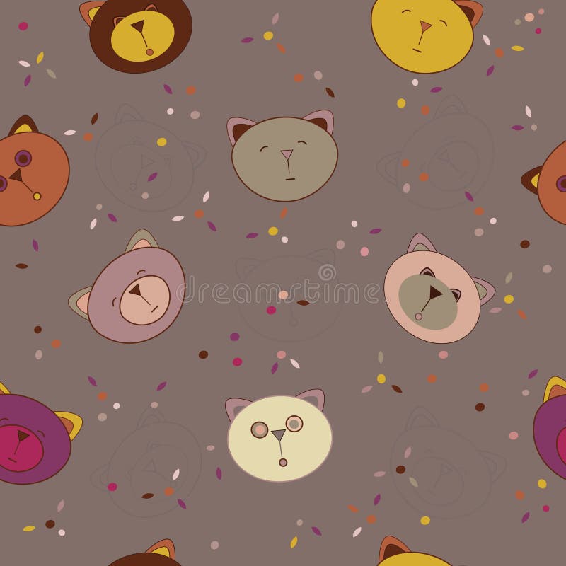 Cute animal wallpaper stock illustration. Illustration of pattern