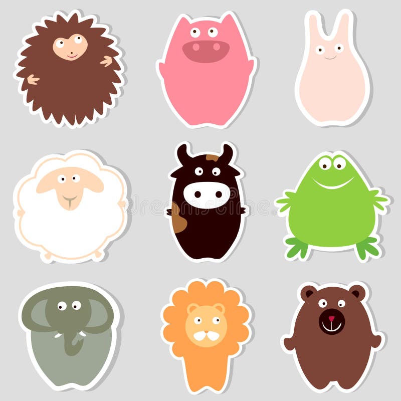 Cute animals stock illustration