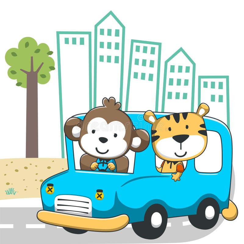 Funny Bus PNG Animals in the Bus Clipart Transportation -  Portugal