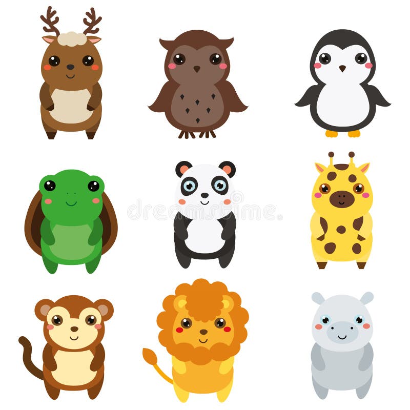 https://thumbs.dreamstime.com/b/cute-animals-children-style-isolated-design-elements-vector-cartoon-kawaii-wildlife-african-animals-deer-panda-lion-turtle-96632354.jpg