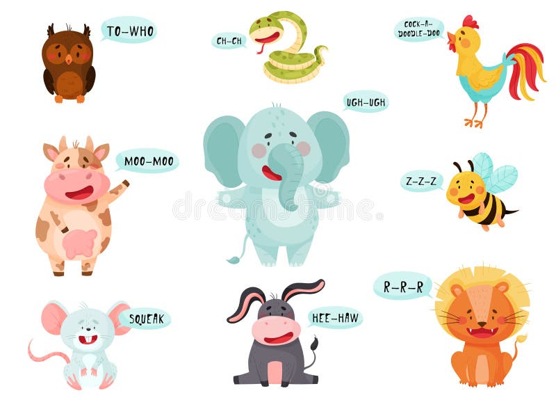 Cute Animals Emitting Sounds and Tooting Vector Set Stock Vector - Illustration of cockerel, learning: 185610963 Cute Animals Emitting Sounds and Tooting Vector Set Stock Vector - Illustration of cockerel, learning: 185610963