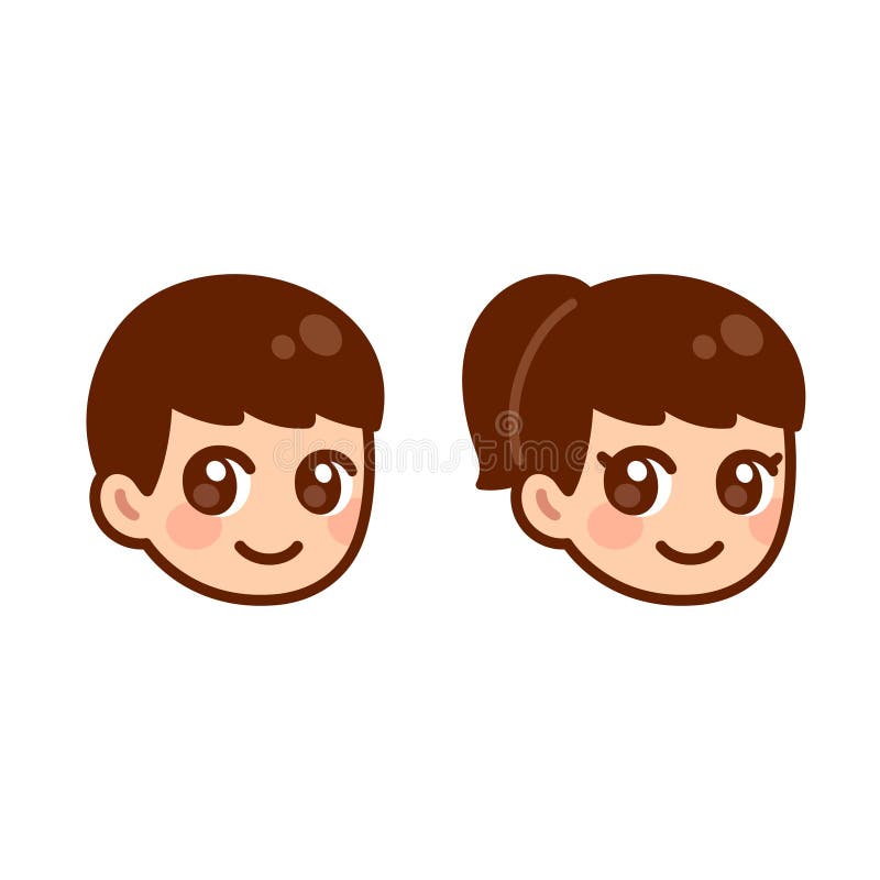 Cute anime boy and girl stock vector. Illustration of cartoon - 169085440