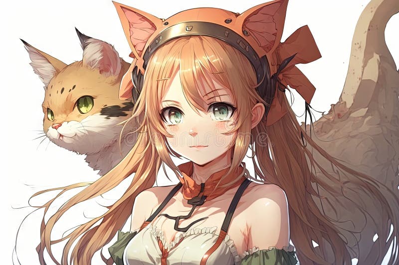 Premium Photo | Anime girl with glasses and cat ears laying on the ground  generative ai