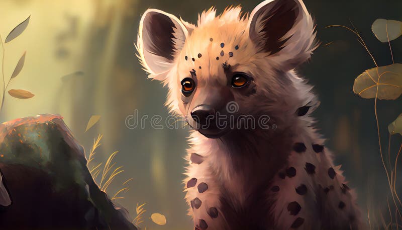 Premium Photo | 3D hyena character in anime style with lighting effect
