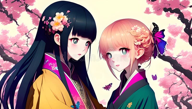 Kimono Anime Girls Stock Illustrations – 134 Kimono Anime Girls Stock  Illustrations, Vectors & Clipart - Dreamstime