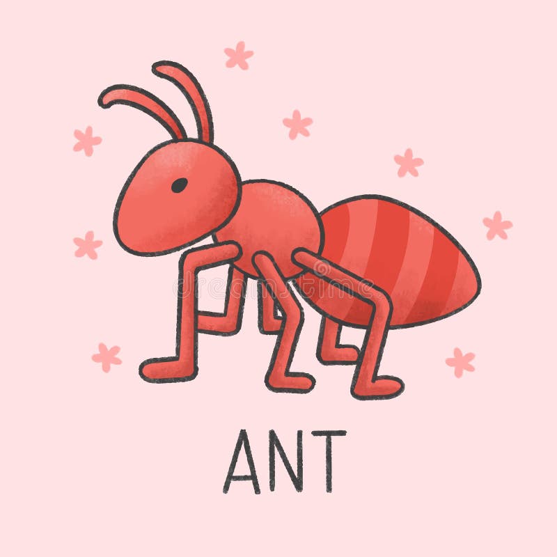Cute Ant Cartoon Hand Drawn Style Stock Illustration - Illustration of  icon, child: 146650146