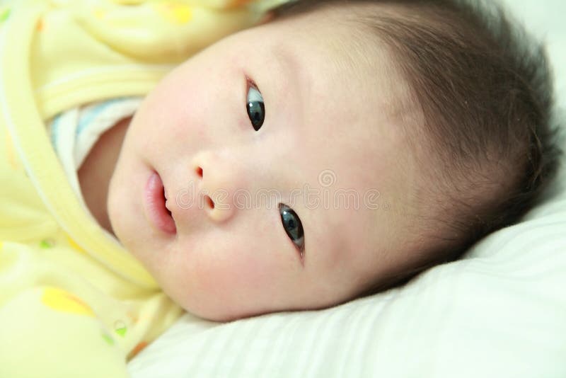 Cute asian baby smile face royalty free stock image Cute asian baby smile face royalty free stock image