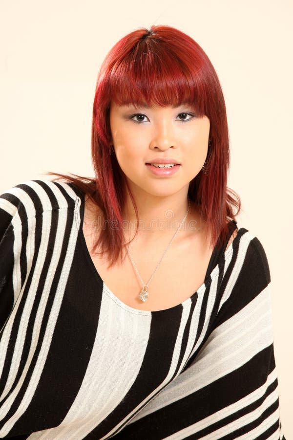 Cute Asian Girl 80s Style stock images