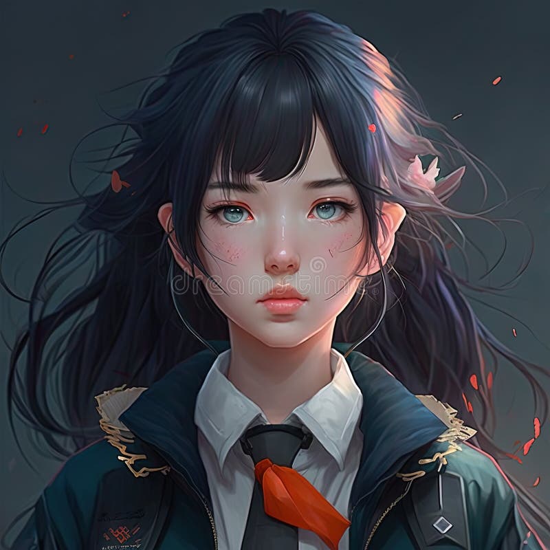 Asian Girl Anime Avatar. Ai Art Stock Illustration - Illustration of ...