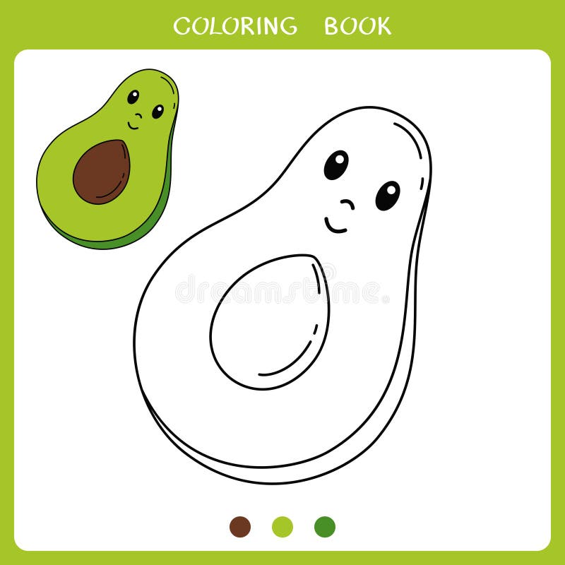 wallpapers Cute Avocado Coloring Pictures dreamstime com