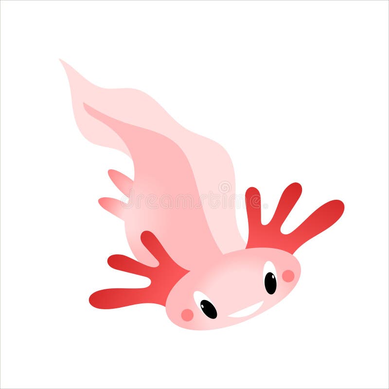 Cute Axolotl in a Flat Cartoon Style. Vector Illustration for Postcards,  Alphabet, Posters, T-shirt Prints Stock Vector - Illustration of mexican,  face: 235708947