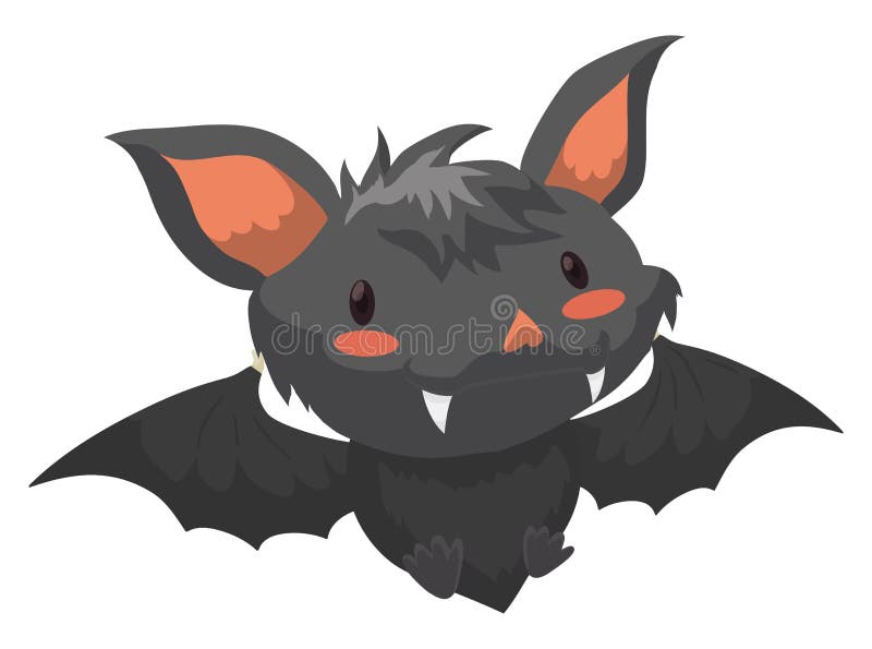 Isolated Tender Bat with Big Head Over White Background, Vector  Illustration Stock Vector - Illustration of cute, blush: 199965685
