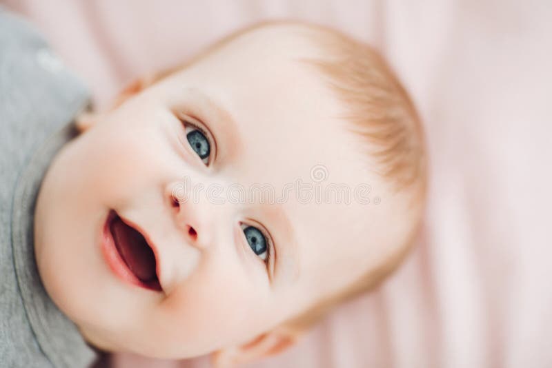 Cute Baby Boy with Big Blue Eyes. Stock Photo - Image of skin, innocent:  127094992