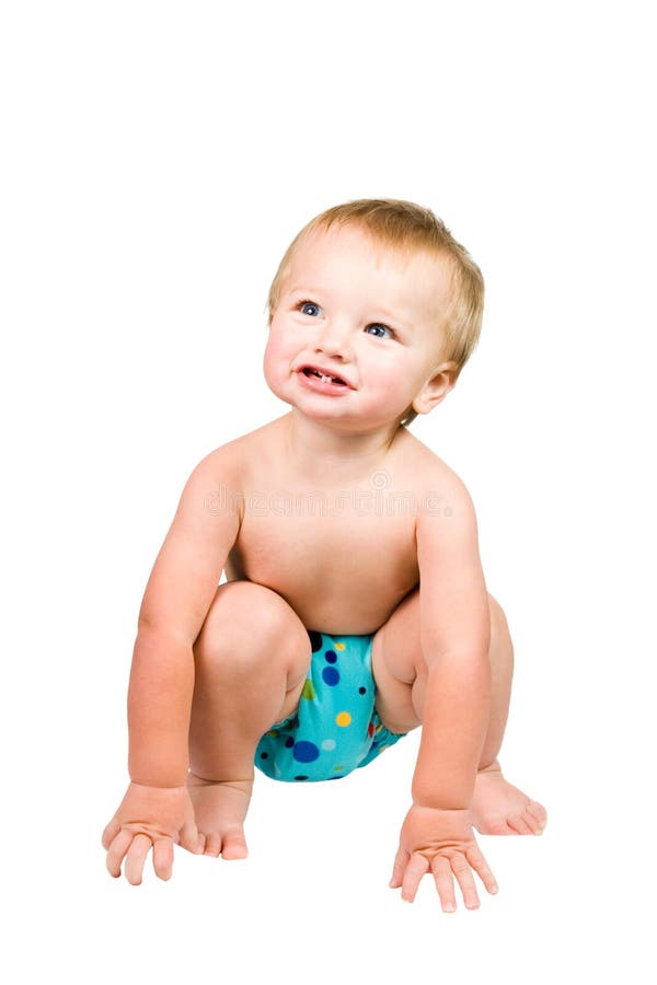 Cute Baby Boy Isolated Wearing Cloth Diaper Stock Image Image of little, childhood 11891167