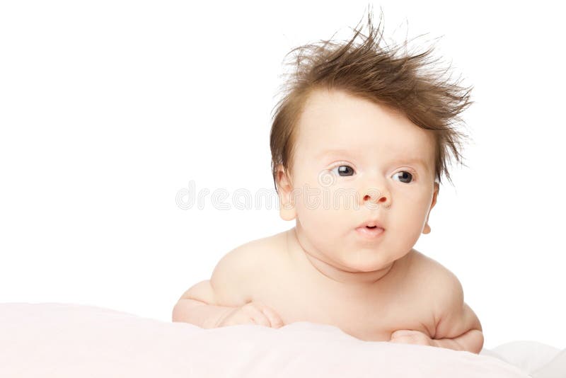 Cute Baby Boy with Long Hair. Stock Image - Image of clean, hairstyle:  32192917