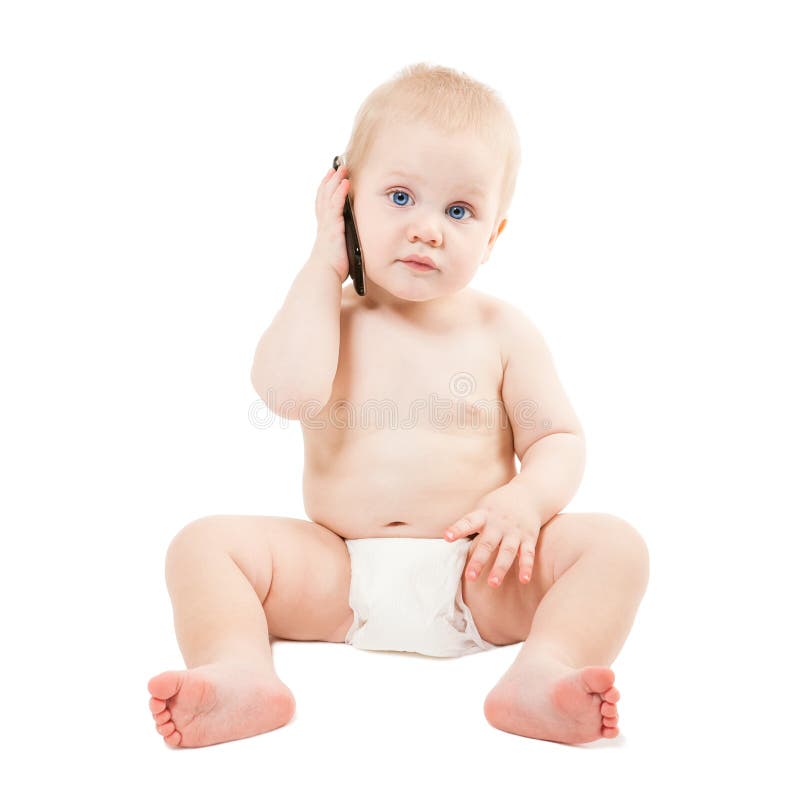 Photo for cute babies talking on the phone