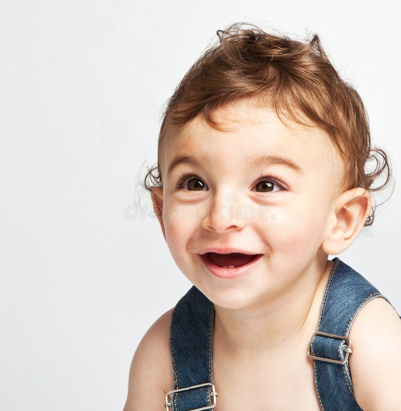 Cute Baby Boy On White Background Stock Image Image of background
