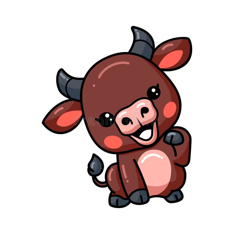 Cute Baby Buffalo Cartoon Posing Stock Vector - Illustration of cute,  bison: 224383880