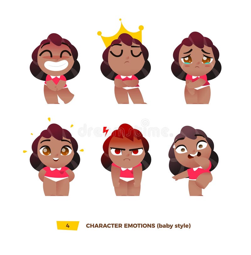 Download Cute Baby Characters Emotions Set. Stock Vector - Illustration of crying, beautiful: 101294621