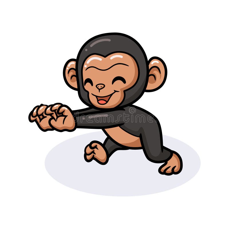 Cute Baby Chimpanzee Cartoon Posing Stock Vector - Illustration of cartoon,  kawaii: 231417067