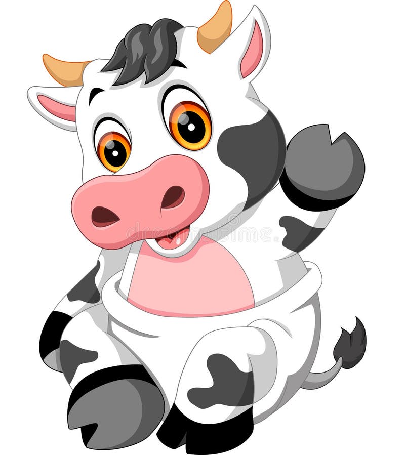 Download Cute Baby Cow Cartoon Stock Vector - Image: 69658345