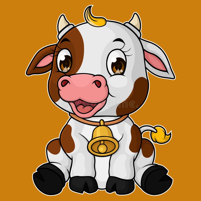 Download Cow cute cartoon sitting stock vector. Illustration of ...