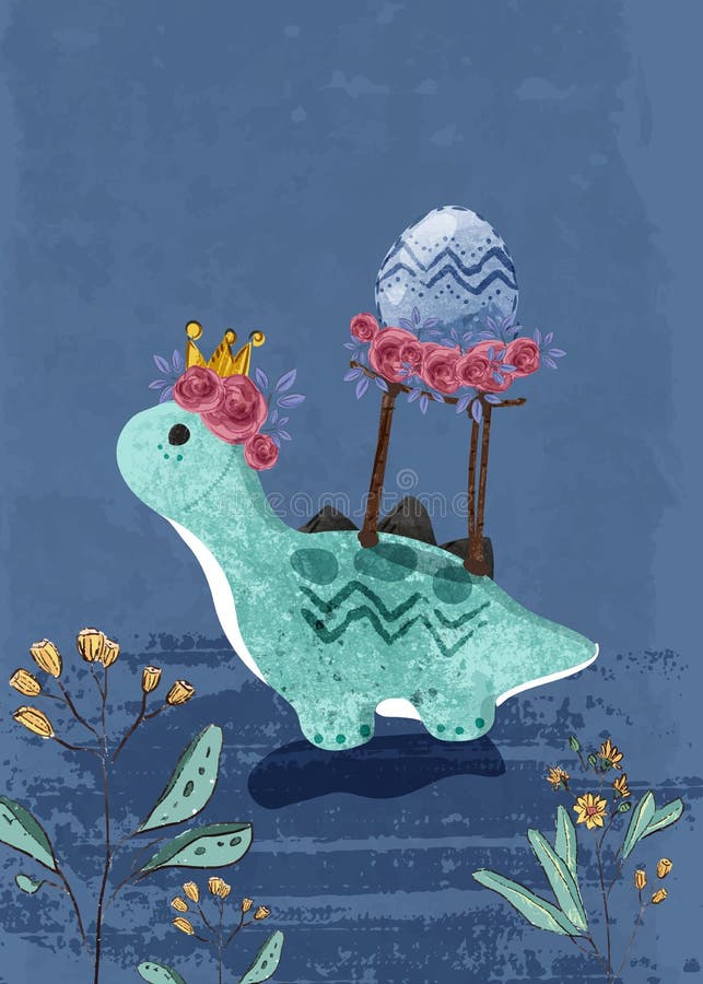 Cute baby Dinosaur hand drawn in illustration style stock illustration