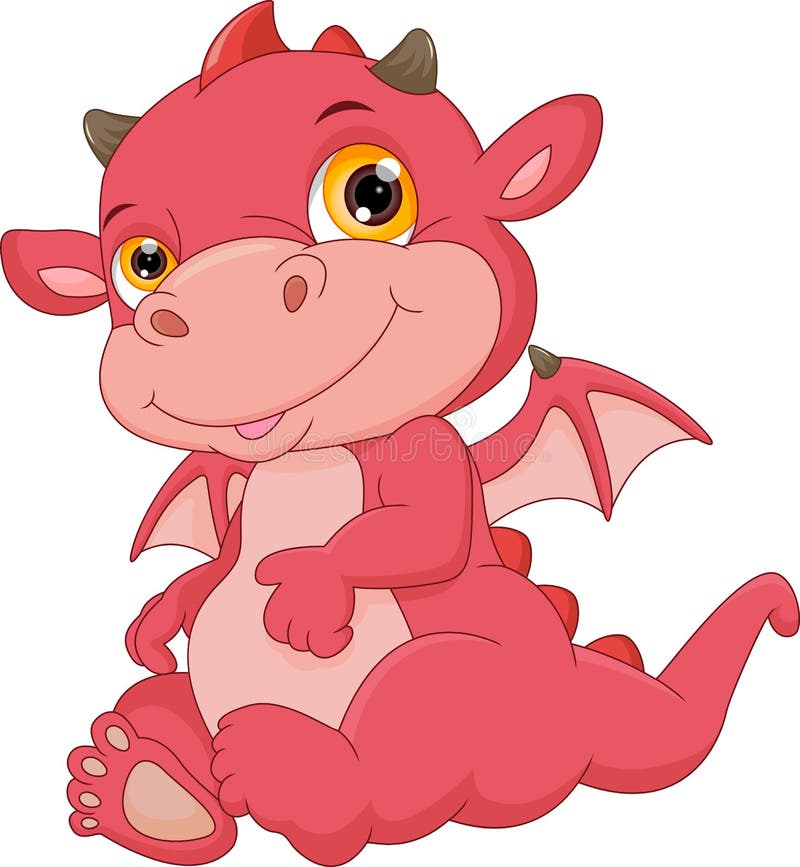 Cute baby dragon cartoon stock vector. Illustration of ...