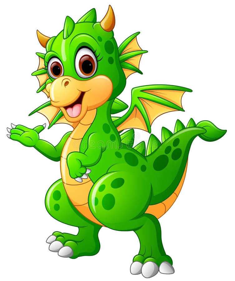 Download Cute baby dragon stock vector. Illustration of reptile ...