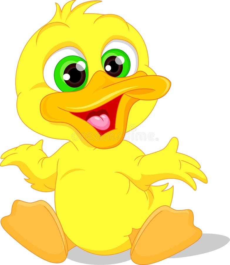 Cute baby duck cartoon royalty free illustration