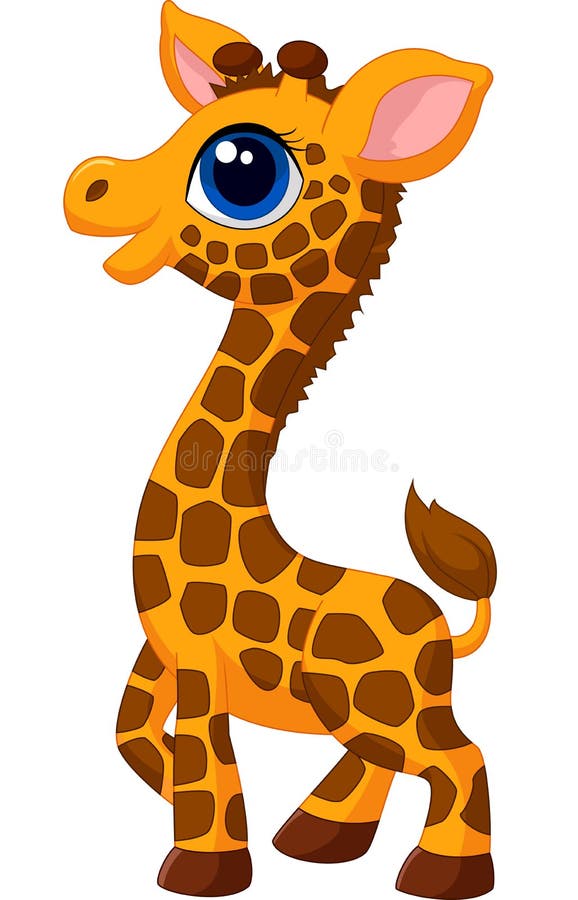 Cute baby giraffe cartoon stock vector. Illustration of safari - 45725606