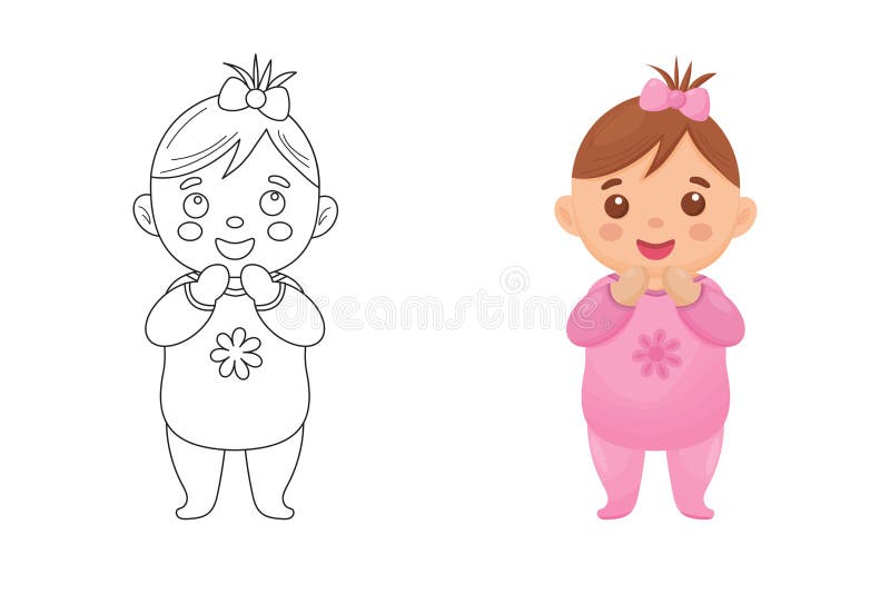 Baby Girl Coloring Stock Illustrations 5 041 Baby Girl Coloring Stock Illustrations Vectors Clipart Dreamstime