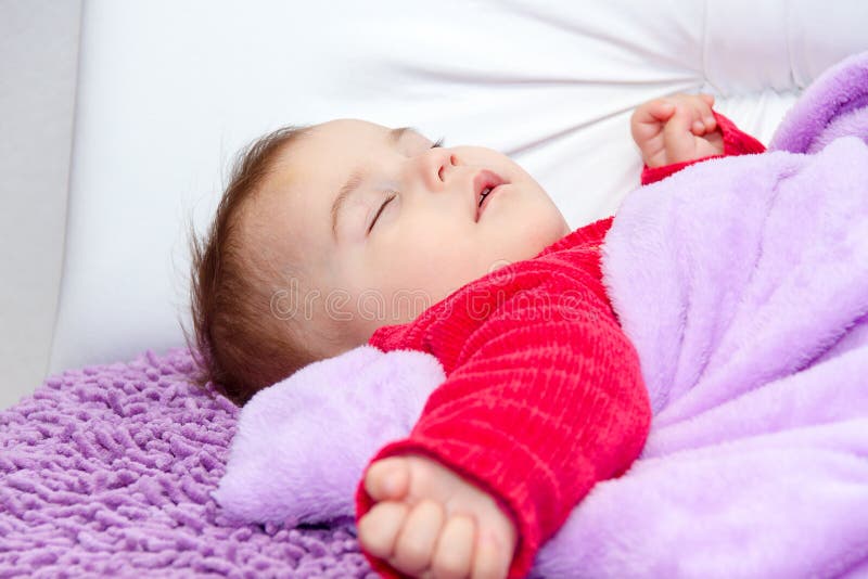 Cute baby girl sleeping stock image. Image of infant 47446787