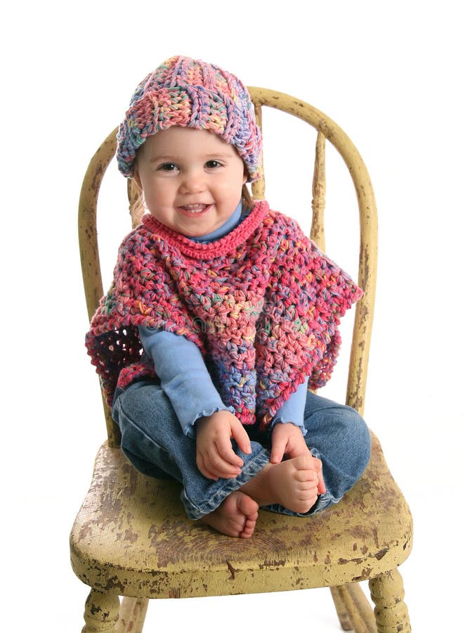 Cute Baby in Handmade Clothing Stock Image Image of blue, fashion