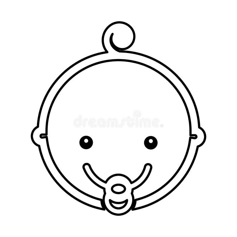 Cute baby head icon royalty free illustration
