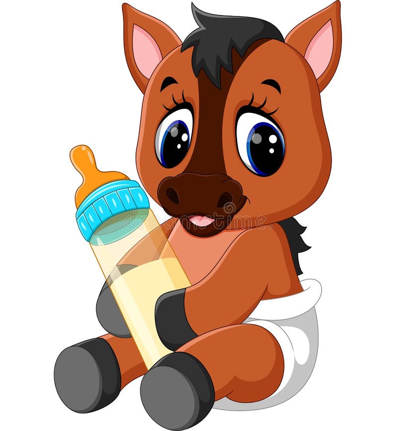 Cute baby horse cartoon stock vector. Illustration of cartoon - 71796477